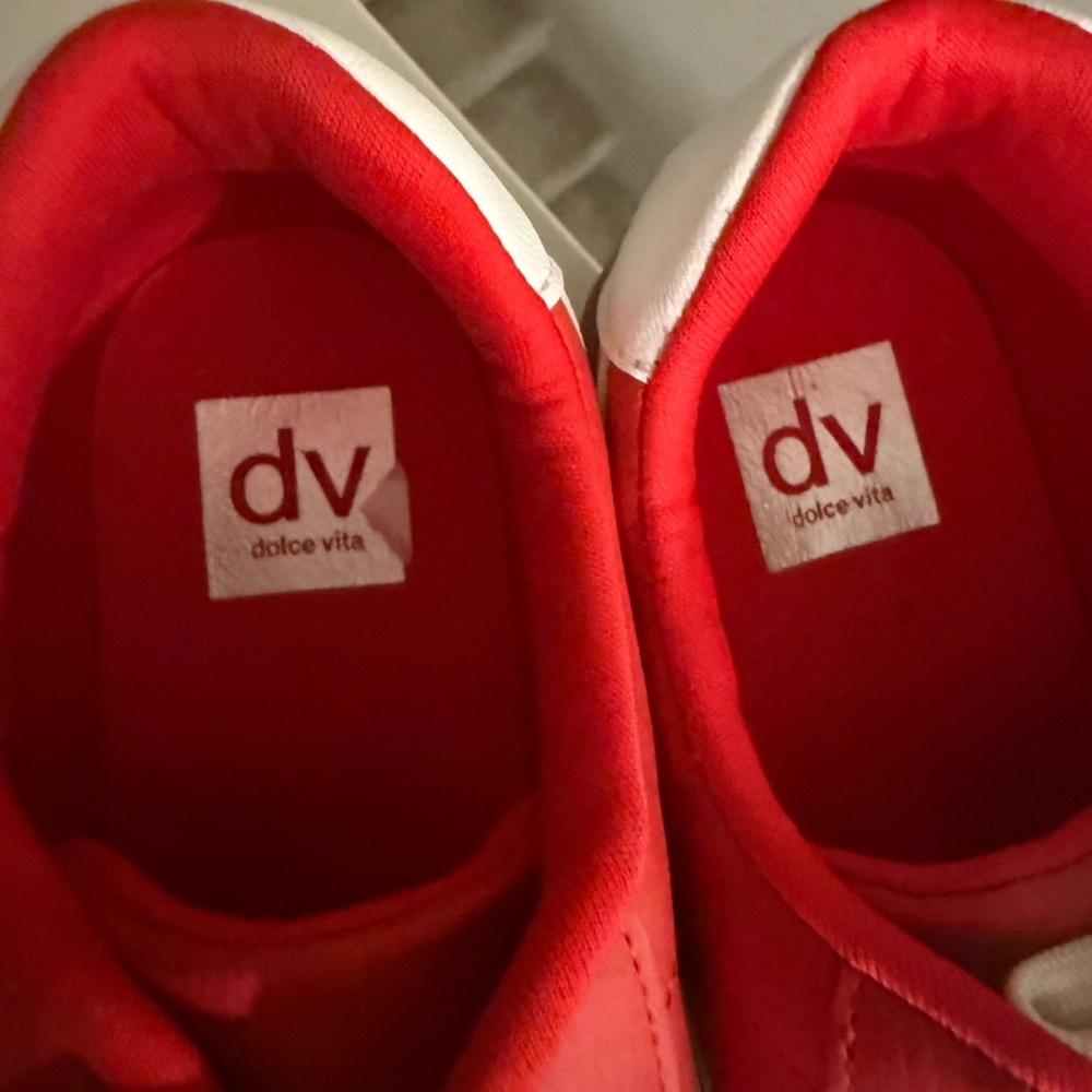 Dolce Vita Red and White Casual Sneakers - Picture 3 of 5